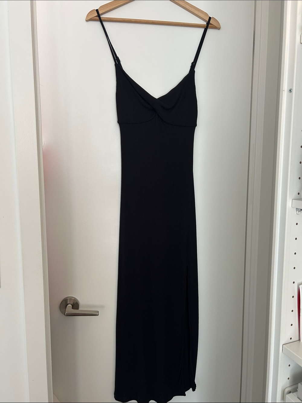 Black Midi Maxi Dress with Spaghetti Straps